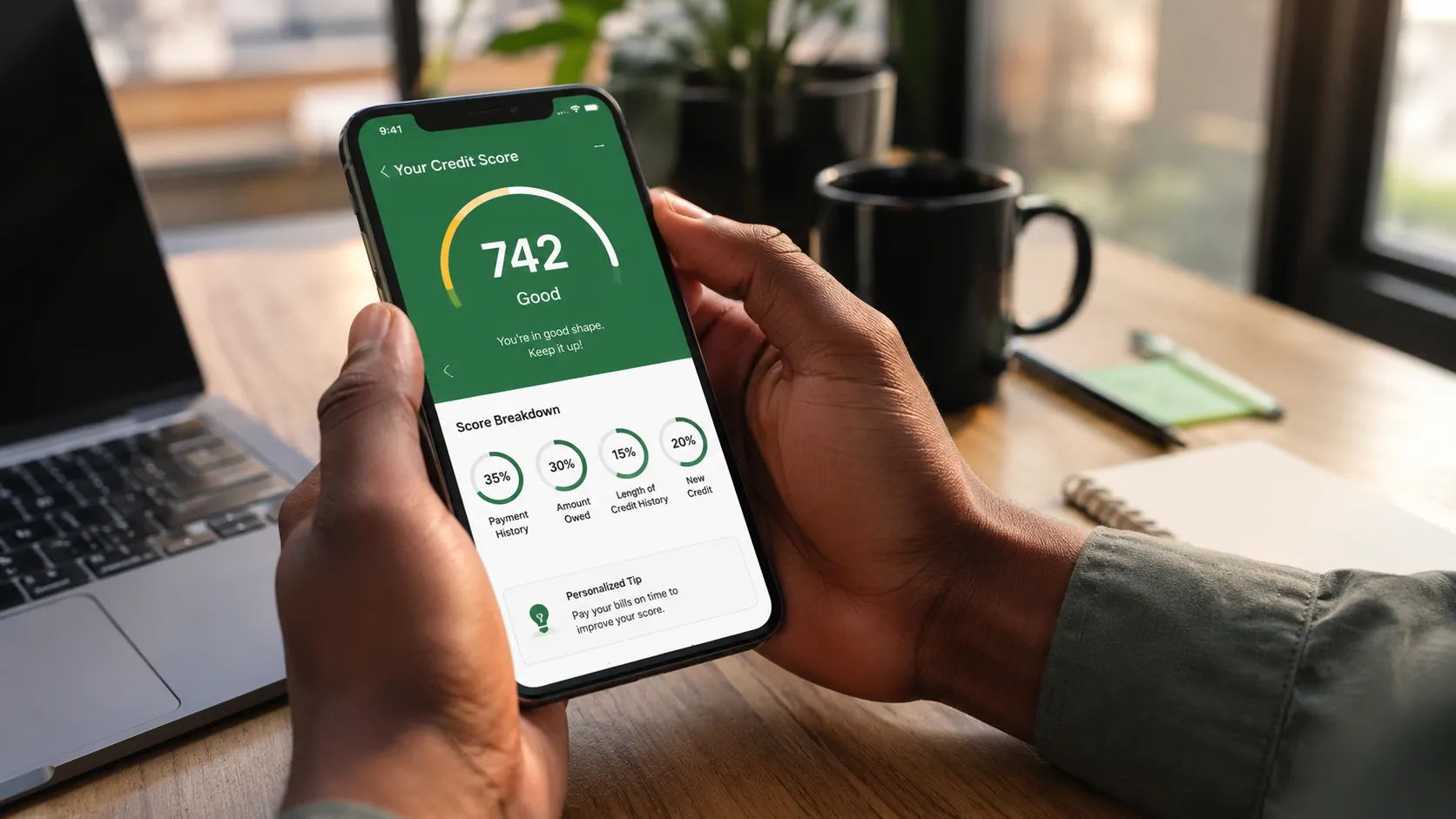 Financial dashboard on mobile